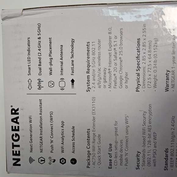 NETGEAR AC750 Dual-Band Wi-Fi Signal Repeater/Booster/Range Extender - Picture 4 of 8